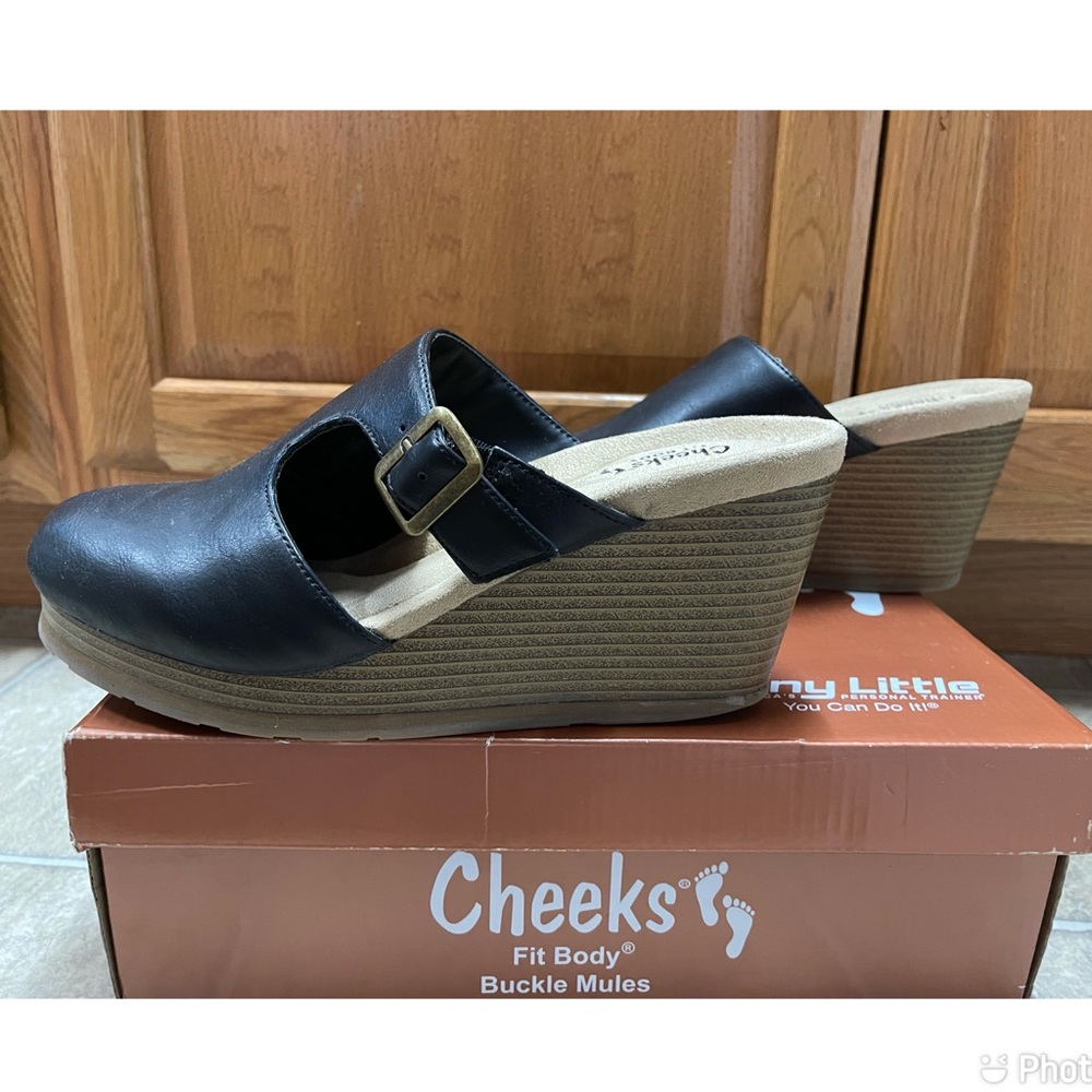 Buckle Cutout Mules Size 9